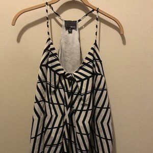 Greylin Beige and Cream Striped Racerback Tank